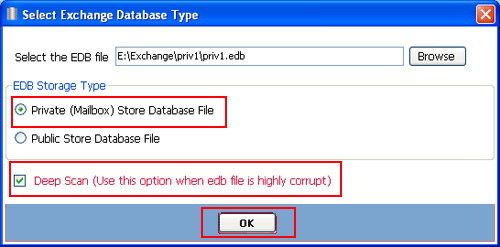 EDB File Scaning Options